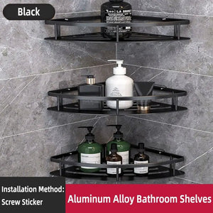 Bathroom Shelf Makeup Storage Organizer Aluminum Alloy Shampoo Rack Shower Shelf Bathroom Accessories No Drill Wall Shelf