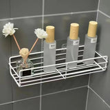 Bathroom Shelf Wall Mounted Corner Storage Shelves Shampoo Holder Cosmetic Rack Iron Shower Drain Basket Bathroom Organizer