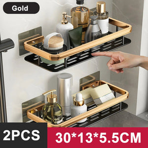 Bathroom Storage Wall Mount Shampoo Makeup Storage Holder Bathroom Accessories No Drilling Wall Shelf Shower Holder For WC