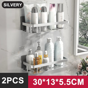 Bathroom Storage Wall Mount Shampoo Makeup Storage Holder Bathroom Accessories No Drilling Wall Shelf Shower Holder For WC