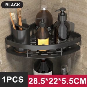 Bathroom Storage Wall Mount Shampoo Makeup Storage Holder Bathroom Accessories No Drilling Wall Shelf Shower Holder For WC