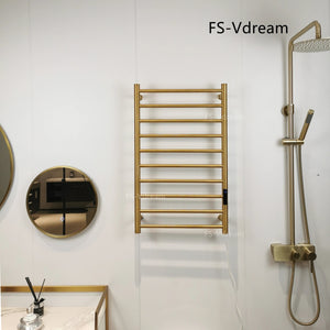 Bathroom equipment 304 stainless steel Wire drawing golden Hidden wiring Heated towel rail Towel rack Towel warmer 9042K