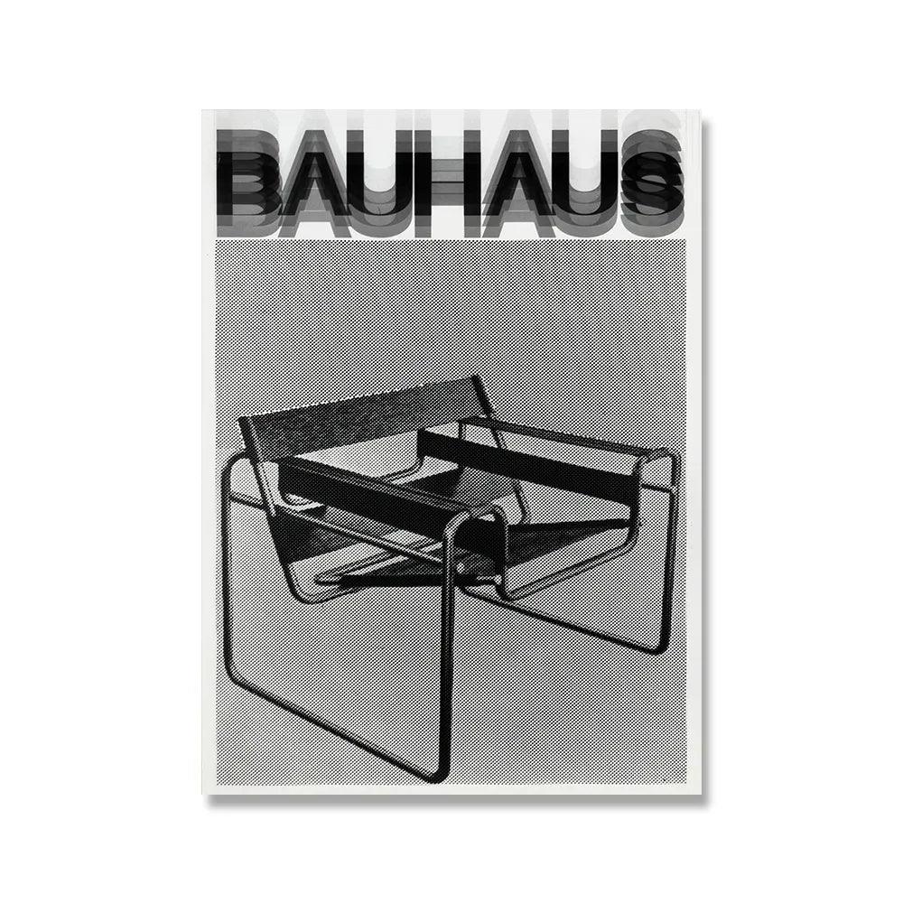 Bauhaus Exhibition Poster Chair Running Male Geometric Canvas Painting Black Orange Minimalist Abstract Wall Picture Home Decor