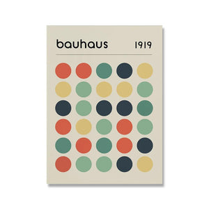 Bauhaus Exhibition Poster Chair Running Male Geometric Canvas Painting Black Orange Minimalist Abstract Wall Picture Home Decor