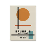 Bauhaus Exhibition Poster Chair Running Male Geometric Canvas Painting Black Orange Minimalist Abstract Wall Picture Home Decor