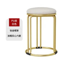 Beauty Salon Gold Luxury Velvet Dining Chair Bar Stool Dresser Dining Chair Low Stool Entrance Muebles Nordic Furniture YH