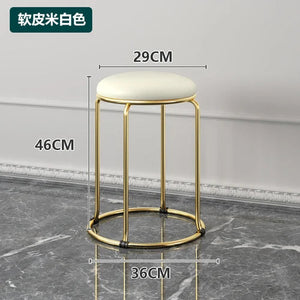 Beauty Salon Gold Luxury Velvet Dining Chair Bar Stool Dresser Dining Chair Low Stool Entrance Muebles Nordic Furniture YH