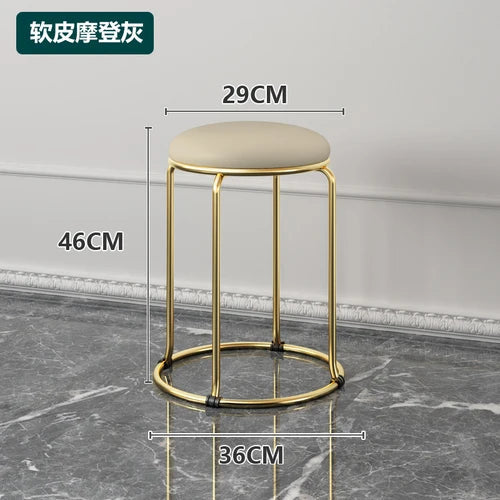 Beauty Salon Gold Luxury Velvet Dining Chair Bar Stool Dresser Dining Chair Low Stool Entrance Muebles Nordic Furniture YH