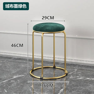 Beauty Salon Gold Luxury Velvet Dining Chair Bar Stool Dresser Dining Chair Low Stool Entrance Muebles Nordic Furniture YH