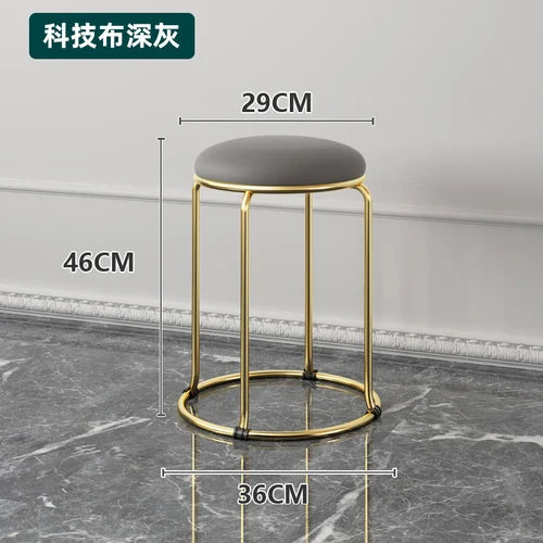 Beauty Salon Gold Luxury Velvet Dining Chair Bar Stool Dresser Dining Chair Low Stool Entrance Muebles Nordic Furniture YH