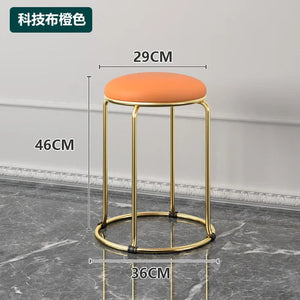 Beauty Salon Gold Luxury Velvet Dining Chair Bar Stool Dresser Dining Chair Low Stool Entrance Muebles Nordic Furniture YH