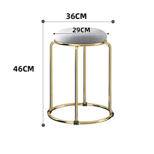 Beauty Salon Gold Luxury Velvet Dining Chair Bar Stool Dresser Dining Chair Low Stool Entrance Muebles Nordic Furniture YH