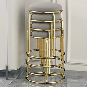 Beauty Salon Gold Luxury Velvet Dining Chair Bar Stool Dresser Dining Chair Low Stool Entrance Muebles Nordic Furniture YH