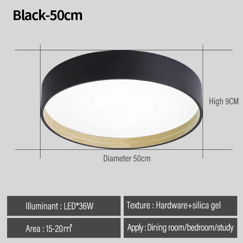 Bedroom lamp room master bedroom pot cover lamp log Japanese simple modern minimalist led ceiling lamp Nordic decorative lamp