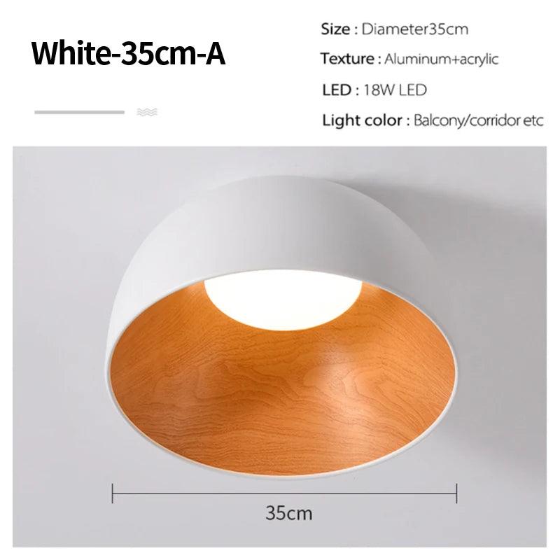 Bedroom lamp room master bedroom pot cover lamp log Japanese simple modern minimalist led ceiling lamp Nordic decorative lamp