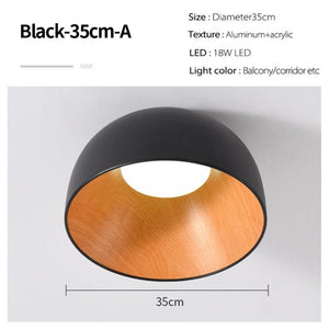 Bedroom lamp room master bedroom pot cover lamp log Japanese simple modern minimalist led ceiling lamp Nordic decorative lamp