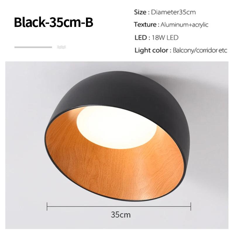 Bedroom lamp room master bedroom pot cover lamp log Japanese simple modern minimalist led ceiling lamp Nordic decorative lamp