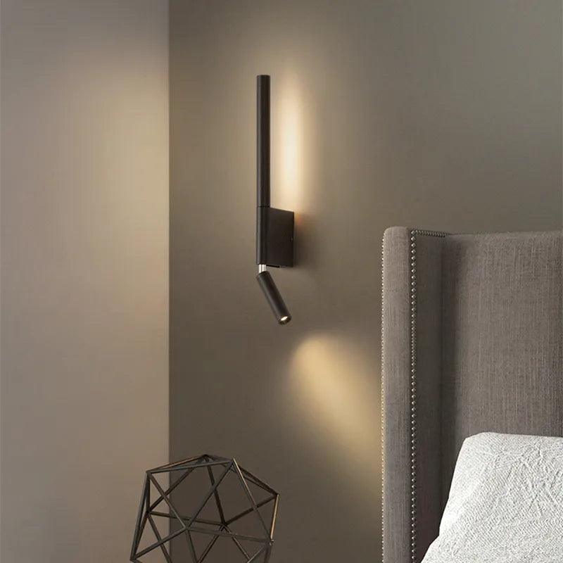 Bedside wall lamp 330 degree rotation adjustable wall lamp reading light with switch minimalist Nordic hotel room master bedroom