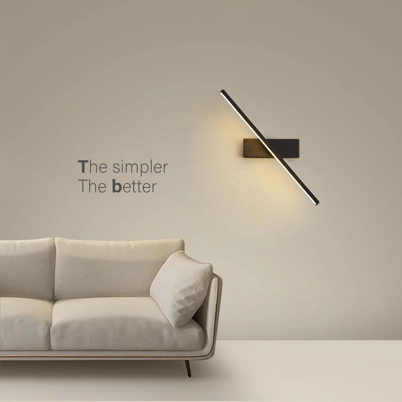 Bedside wall lamp bedroom simple modern led lamp creative rotatable living room study wall aisle wall lamp