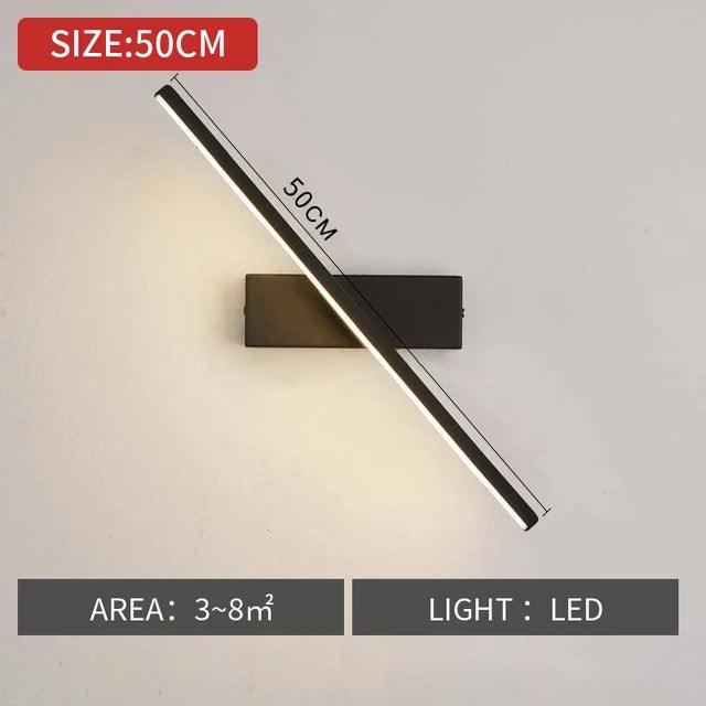 Bedside wall lamp bedroom simple modern led lamp creative rotatable living room study wall aisle wall lamp