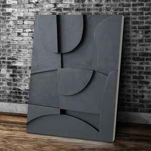 Black And White Abstract Texture 3d Geometry Art Painting On Canvas Prints Modern Minimal Wall Decor Sculptural Poster Pictures