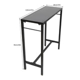 Black Bar Table 47/39'' Tall Patio Table Pub Height Dining Table Rectangle Kitchen Industrial Metal Bar Table Patio Balcony