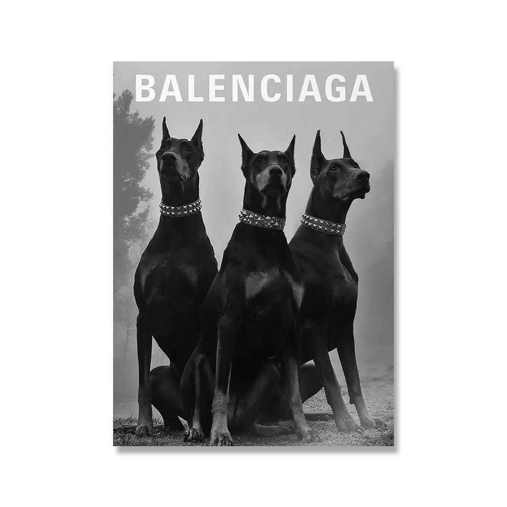 Black and White Nordic Pictures Fashion Stars and Dogs Posters Wall Art Canvas Printing for Living Room Decor