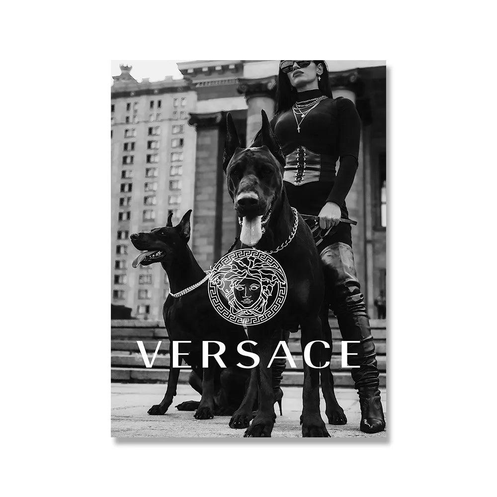 Black and White Nordic Pictures Fashion Stars and Dogs Posters Wall Art Canvas Printing for Living Room Decor