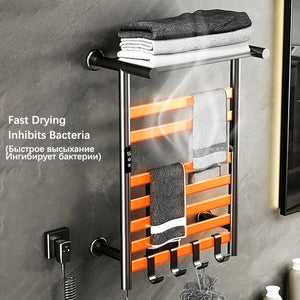 Black/White/Gray Towel Dryer.Digital Display Electric Towel Rack With Shelf.Bathroom Temperature Control Timing Towel Warmer.