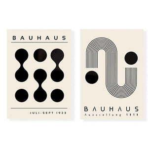 Boho Bauhaus Artwork Poster Mid Century Modern Wall Art Canvas Painting Retro Print Picture Living Room Gallery Interior Decor