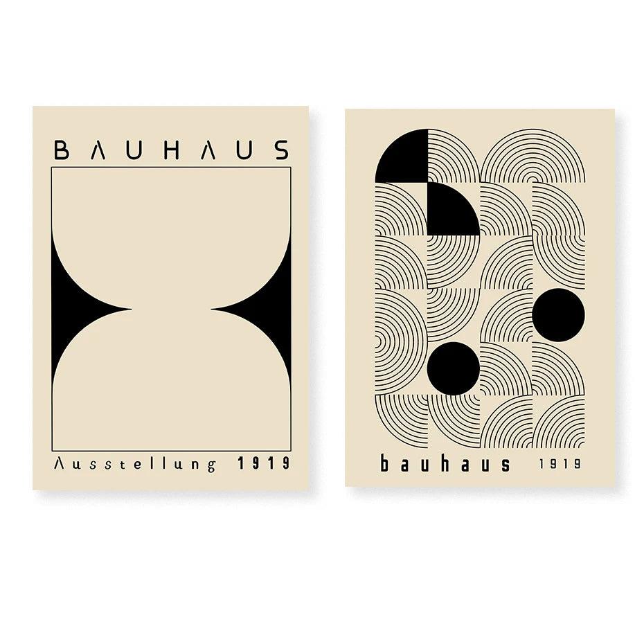 Boho Bauhaus Artwork Poster Mid Century Modern Wall Art Canvas Painting Retro Print Picture Living Room Gallery Interior Decor