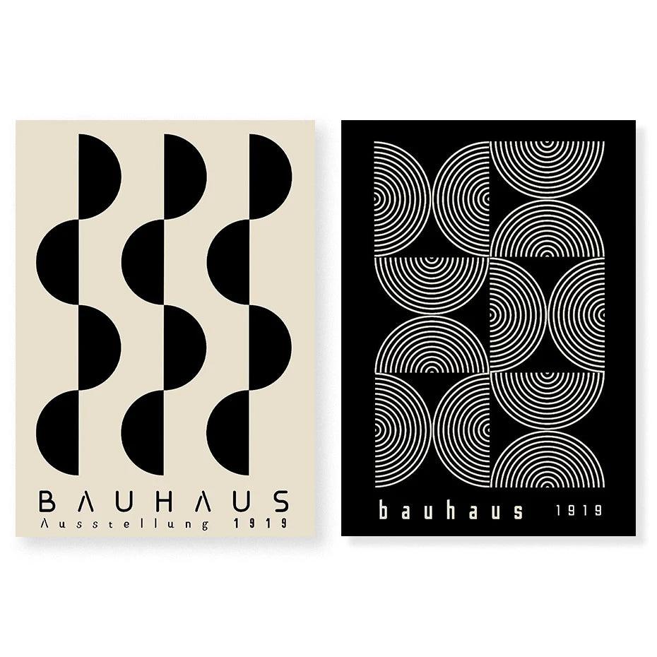 Boho Bauhaus Artwork Poster Mid Century Modern Wall Art Canvas Painting Retro Print Picture Living Room Gallery Interior Decor