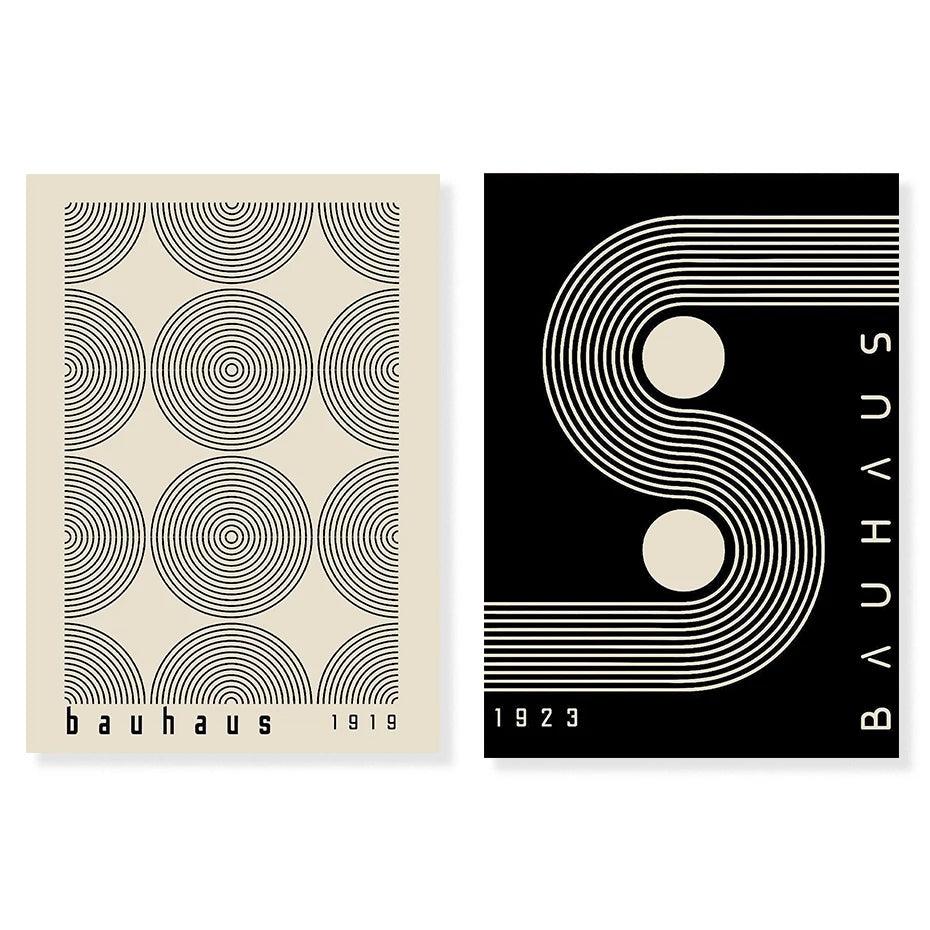 Boho Bauhaus Artwork Poster Mid Century Modern Wall Art Canvas Painting Retro Print Picture Living Room Gallery Interior Decor