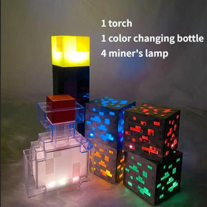 Brownstone LED Lamp USB Rechargeable Desk Lamp Room Decoration Lamp Children's Birthday Gift Toy Lamp MC Creeping Head