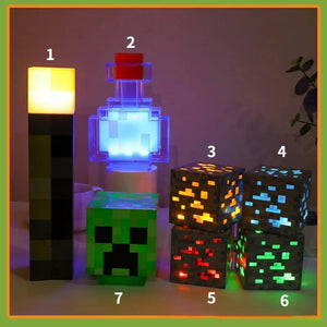 Brownstone LED Lamp USB Rechargeable Desk Lamp Room Decoration Lamp Children's Birthday Gift Toy Lamp MC Creeping Head