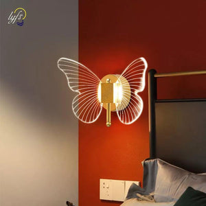 Butterfly LED Wall Lamp Indoor Lighting Home Bedroom Bedside Table Living Room Decoration Nordic Interior Wall Light Sconces