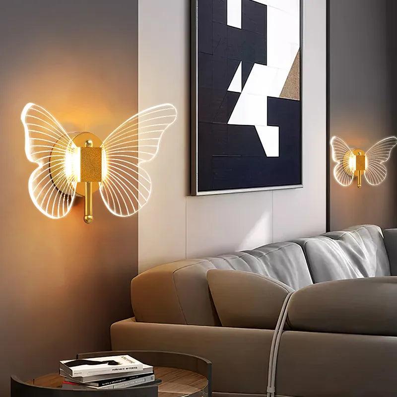 Butterfly LED Wall Lamp Indoor Lighting Home Bedroom Bedside Table Living Room Decoration Nordic Interior Wall Light Sconces