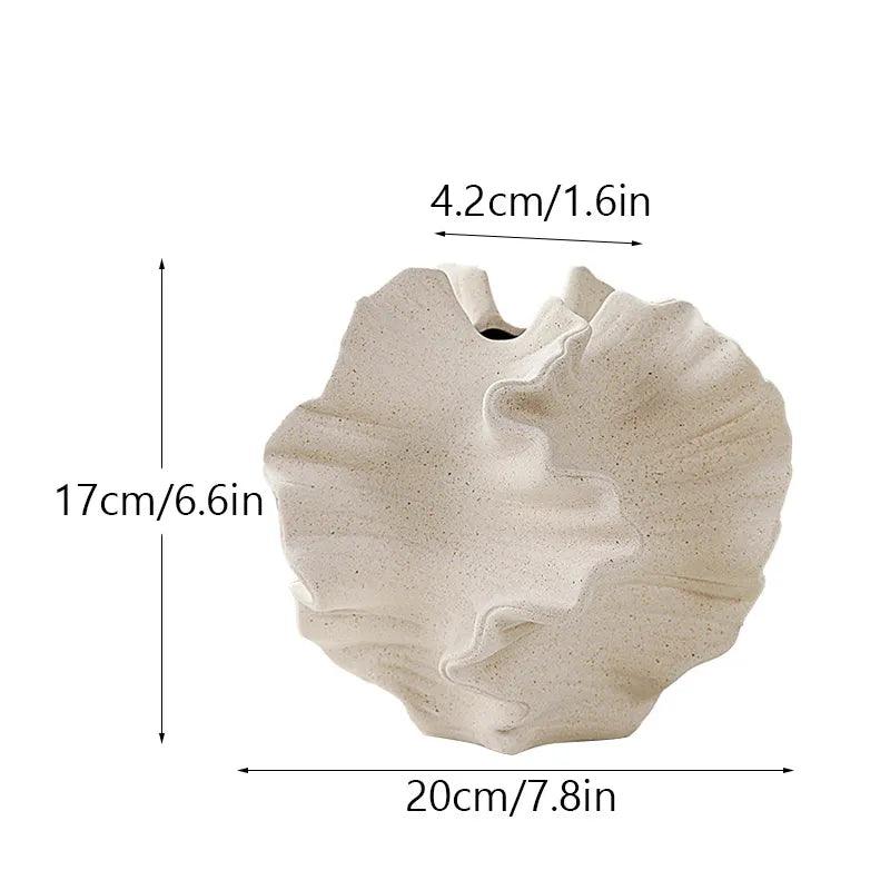 CAPIRON Ceramic Coral Vase Nordic Art Beige Matte Container for Flower Pampas Grass Living Room Tabletop Centerpieces Decoration