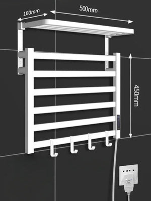 Carbon Fiber Intelligent Electric Towel Rack Digital Display Timing Bacteria Removal Constant Temperature Dryer towel warmer