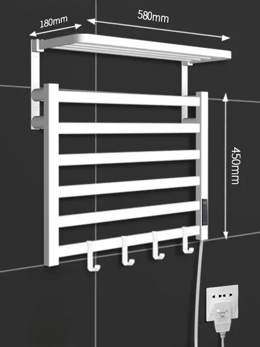 Carbon Fiber Intelligent Electric Towel Rack Digital Display Timing Bacteria Removal Constant Temperature Dryer towel warmer