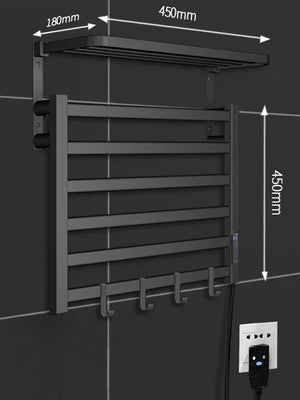 Carbon Fiber Intelligent Electric Towel Rack Digital Display Timing Bacteria Removal Constant Temperature Dryer towel warmer