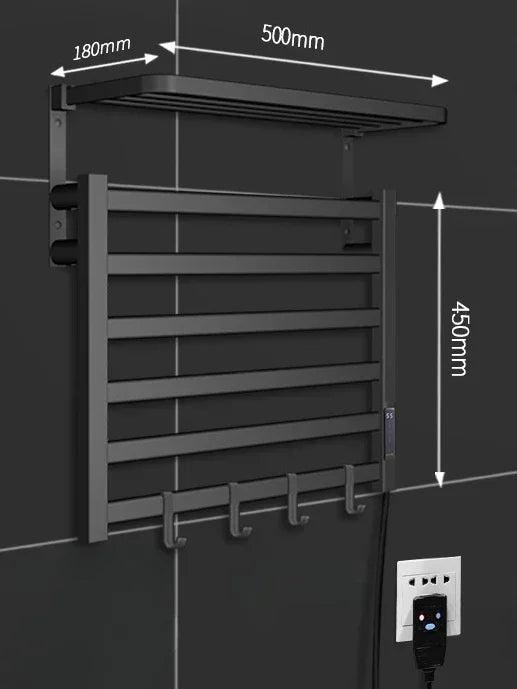 Carbon Fiber Intelligent Electric Towel Rack Digital Display Timing Bacteria Removal Constant Temperature Dryer towel warmer