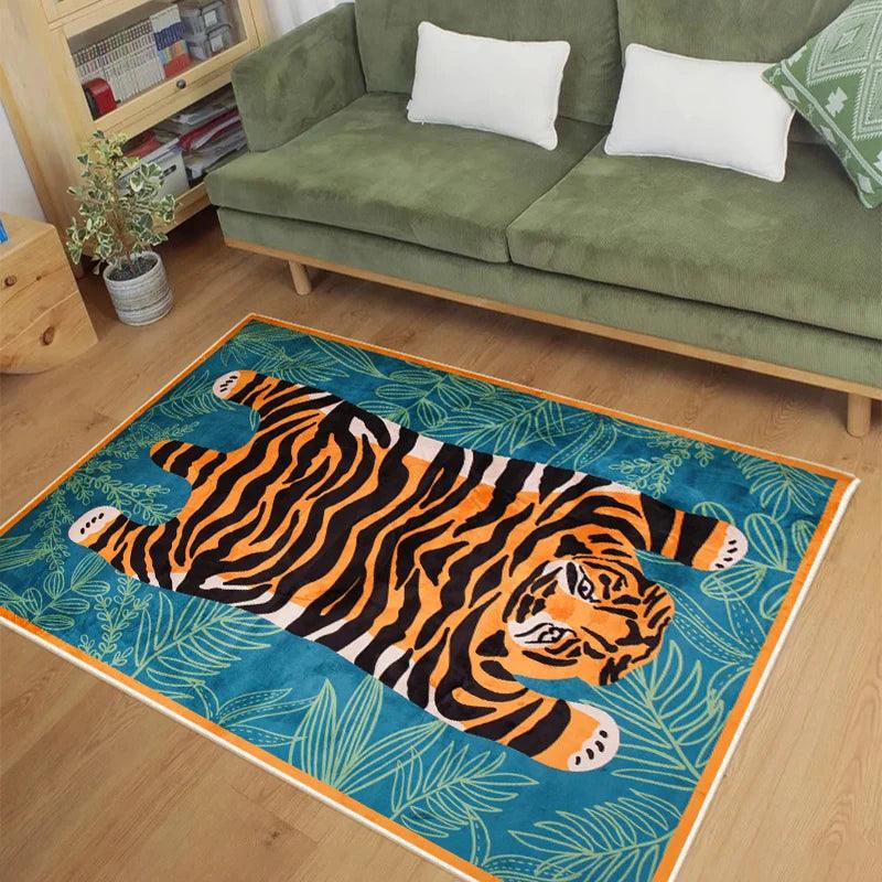 Carpet for Bedroom Tiger Rug Cute Animal Living Room Decor Kids Floor Mats Alfombra Tigre ковер тигр 호랑이 러그 Tapetes Para Quartos