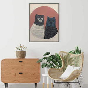 Cat with Mask Canvas Prints Painting Posters Thief Cat Animal Modern Nordic Wall Pictures Art for Kids Room Bedroom Home Decor