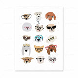 Cats Dogs Monkey Rabbit Guinea Pig with Glasses Animal Canvas Painting Wall Art Poster Kids Baby Room Decoration Nursery Decor