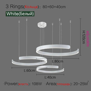 Ceiling chandelier Pendant lights Chandeliers for dining room LED Bedroom living room nordic home decor Modern Round ring lamps