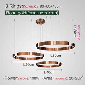 Ceiling chandelier Pendant lights Chandeliers for dining room LED Bedroom living room nordic home decor Modern Round ring lamps