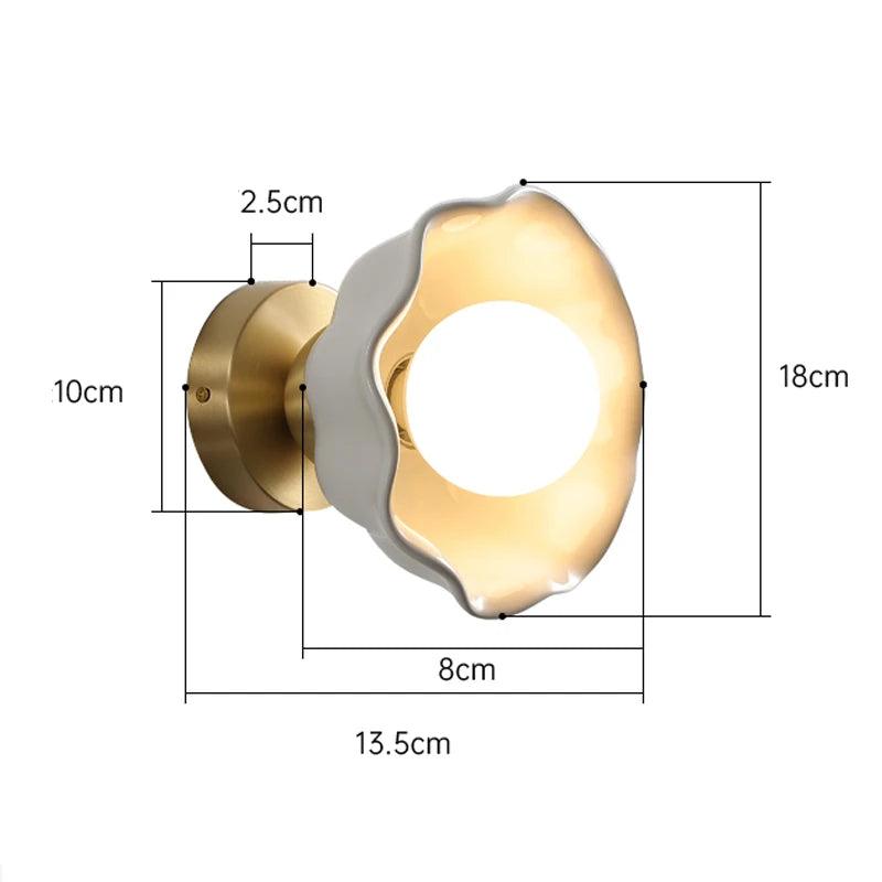 Ceramic Wall Lamp Led European Simple Bedside Lamps Modern Living Room Study Pull Rope Iron art Wall Lighting Yard light