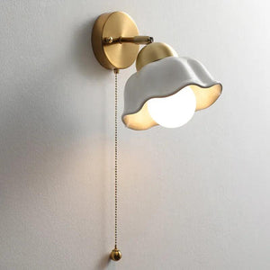 Ceramic Wall Lamp Led European Simple Bedside Lamps Modern Living Room Study Pull Rope Iron art Wall Lighting Yard light