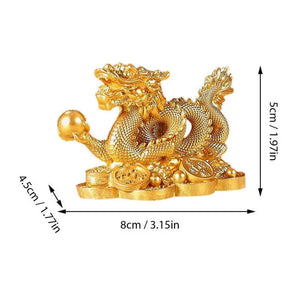 Chinese Auspicious Money Dragon Statuette Resin Sculpture Feng Shui Decoration Home Living Room Bedroom Office Figurines